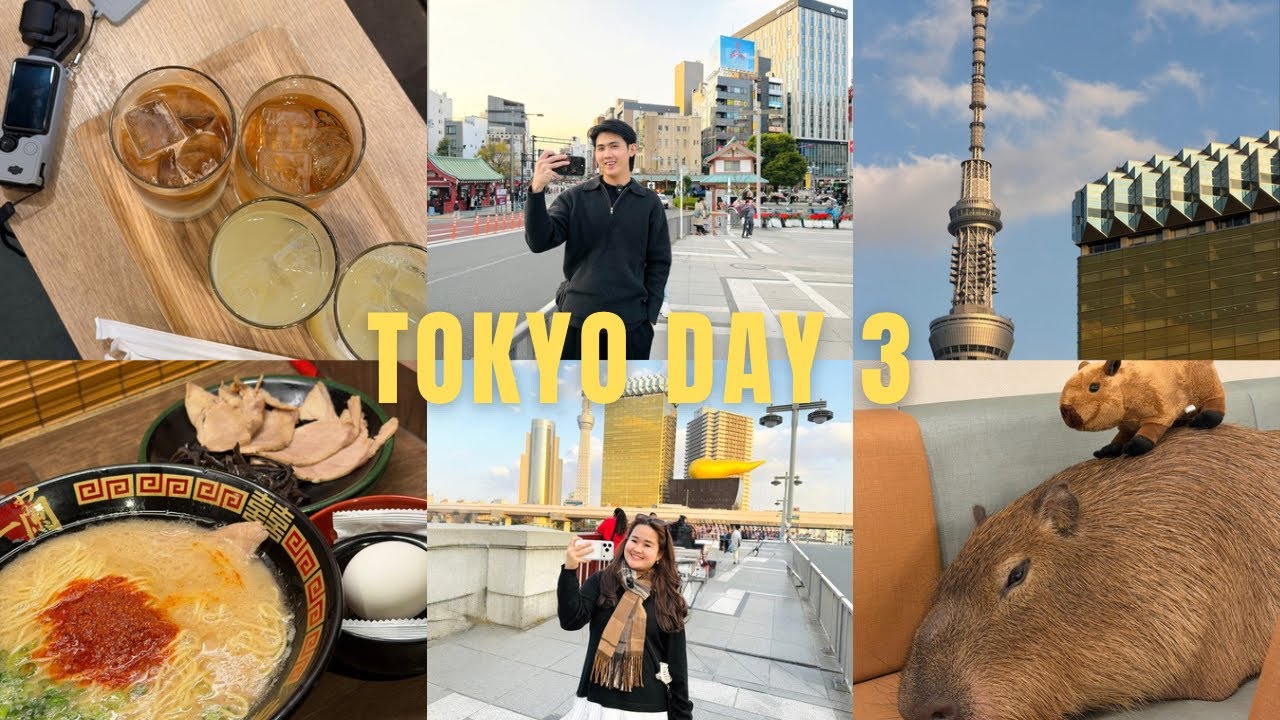 JAPAN DAY 3 - trying japanese snacks, tokyo sky tower, sensoji temple, ginza, matcha, ichiran 🇯🇵