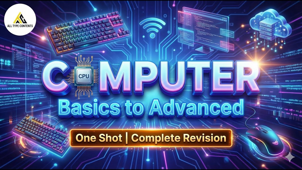 One Shot Computer | Computer Basics to Advanced | Competitive Exams - SSC, UPSI | Quick Revision