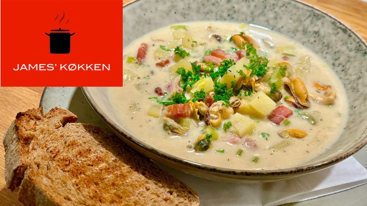 Clam chowder - lækker cremet muslingesuppe!