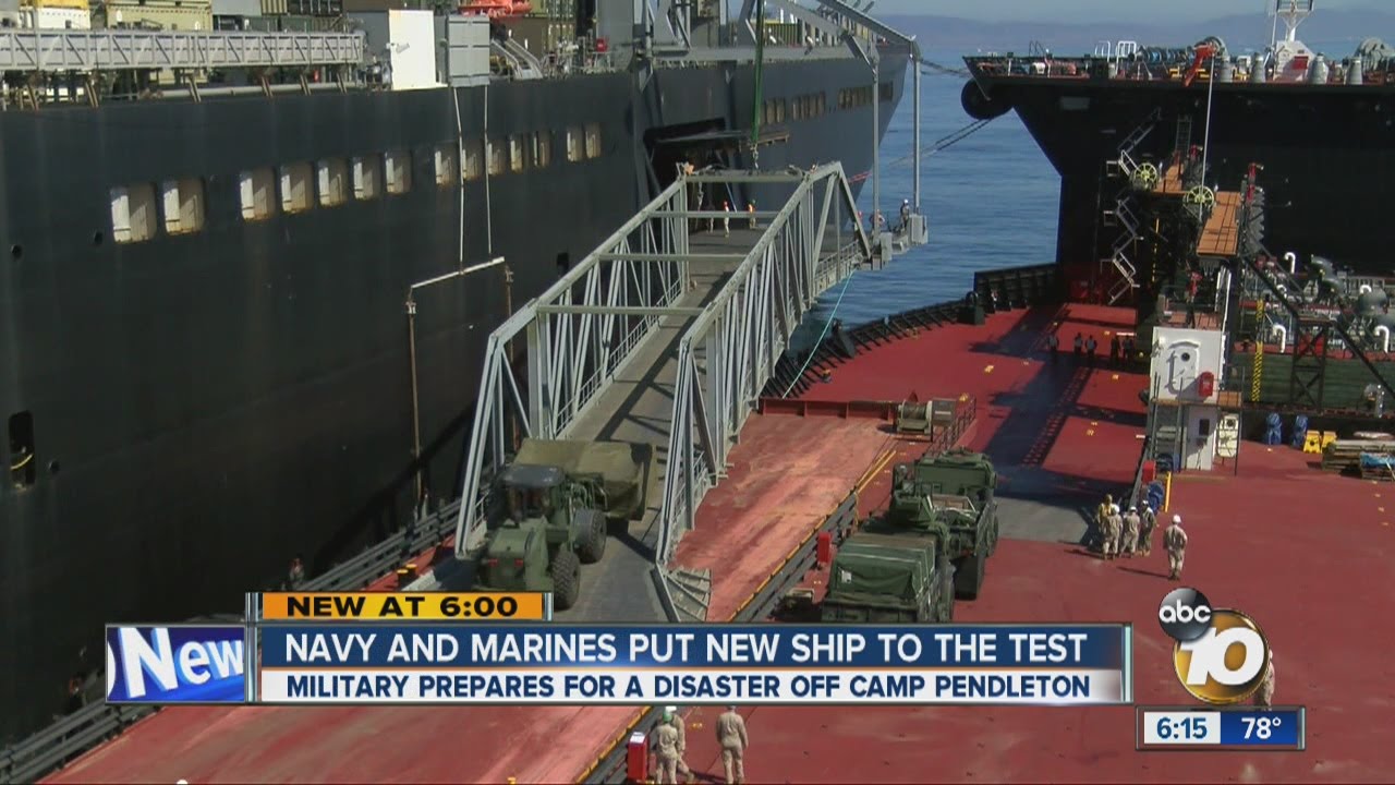 Navy and Marines test out new ship that will aid in natural disaster responses