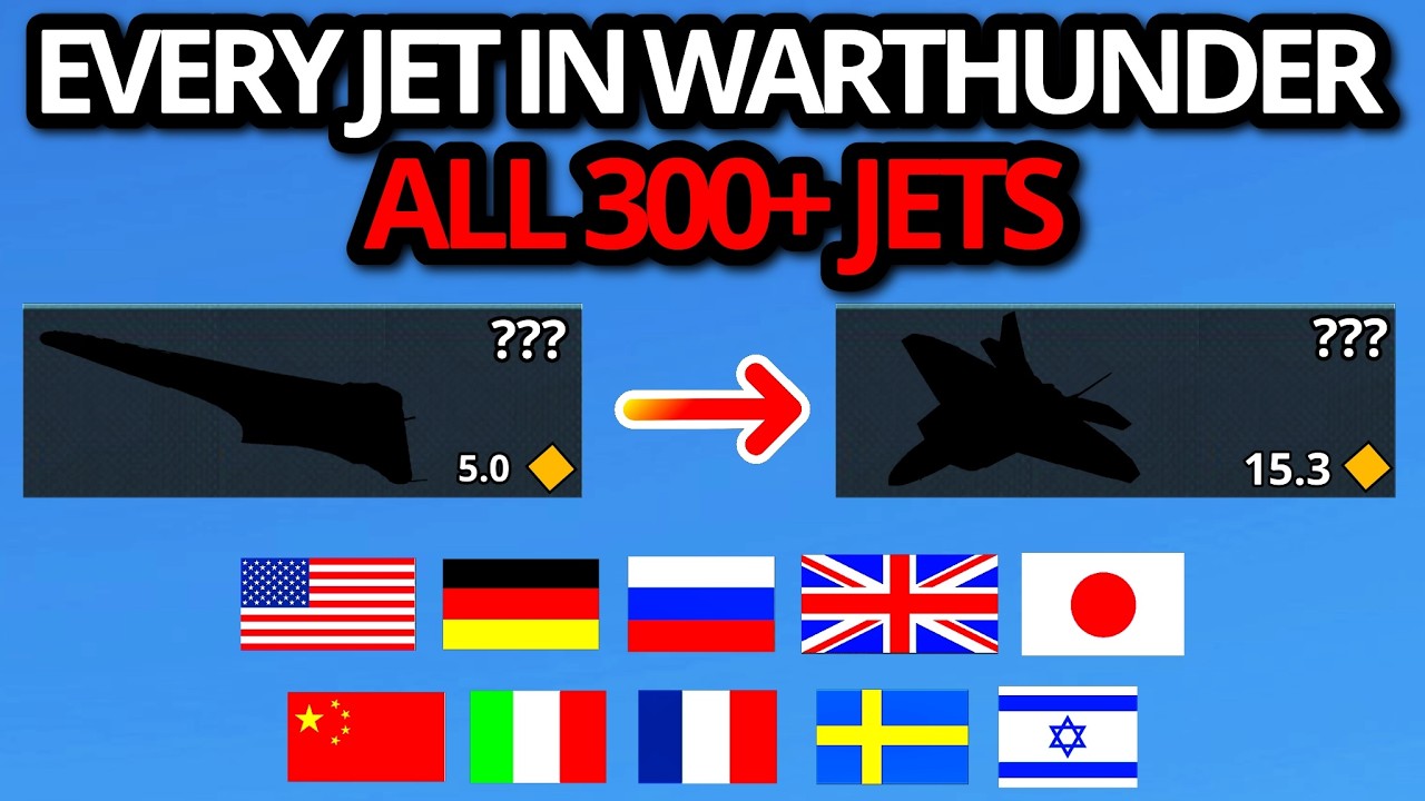 1 KILL IN EVERY JET IN WAR THUNDER EXPERIENCE (lowtier to toptier)