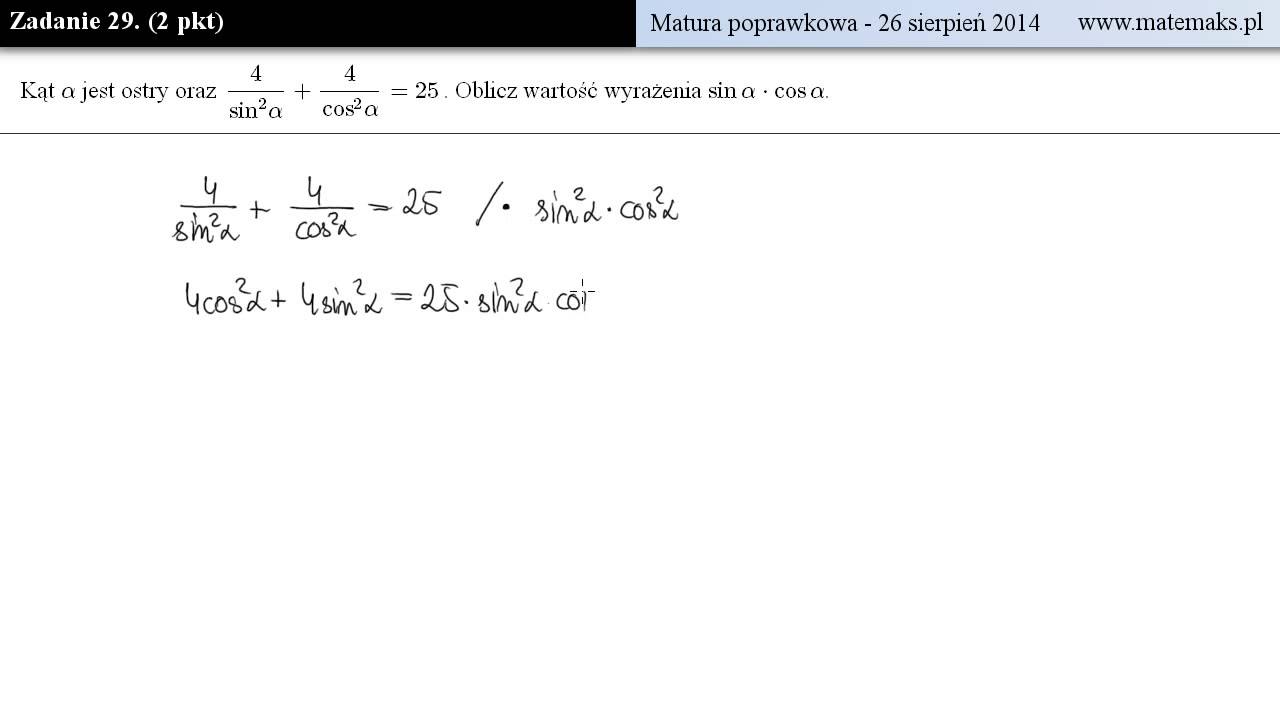 Zadanie 29 - matura poprawkowa 2014