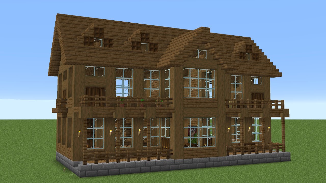 Minecraft - How to build a large spruce mansion house