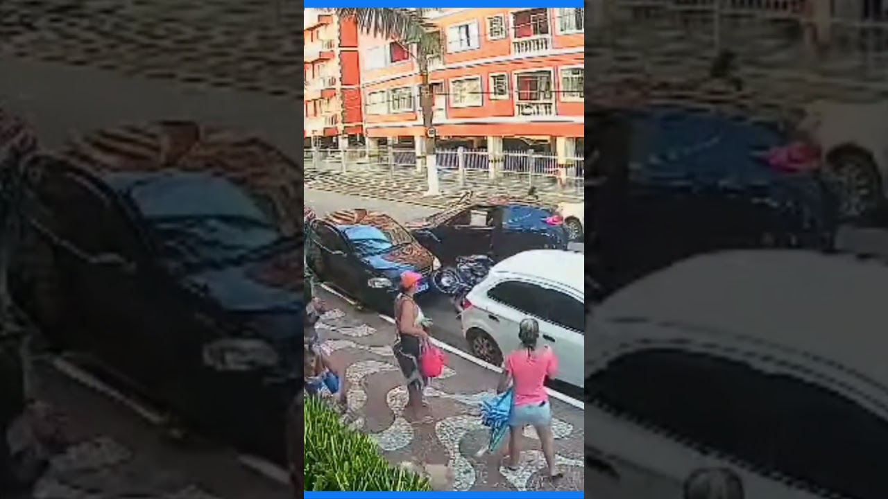 Motorista persegue e atropela ladrões após ser furtado em Praia Grande (SP) #shorts