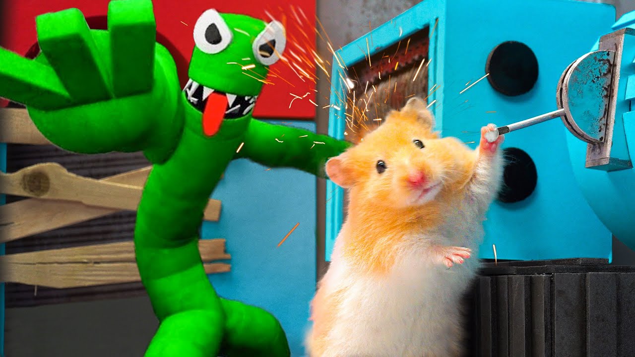 Hamster Adventures In Rainbow Friends Maze In Real Life [OBSTACLE COURSE] #2