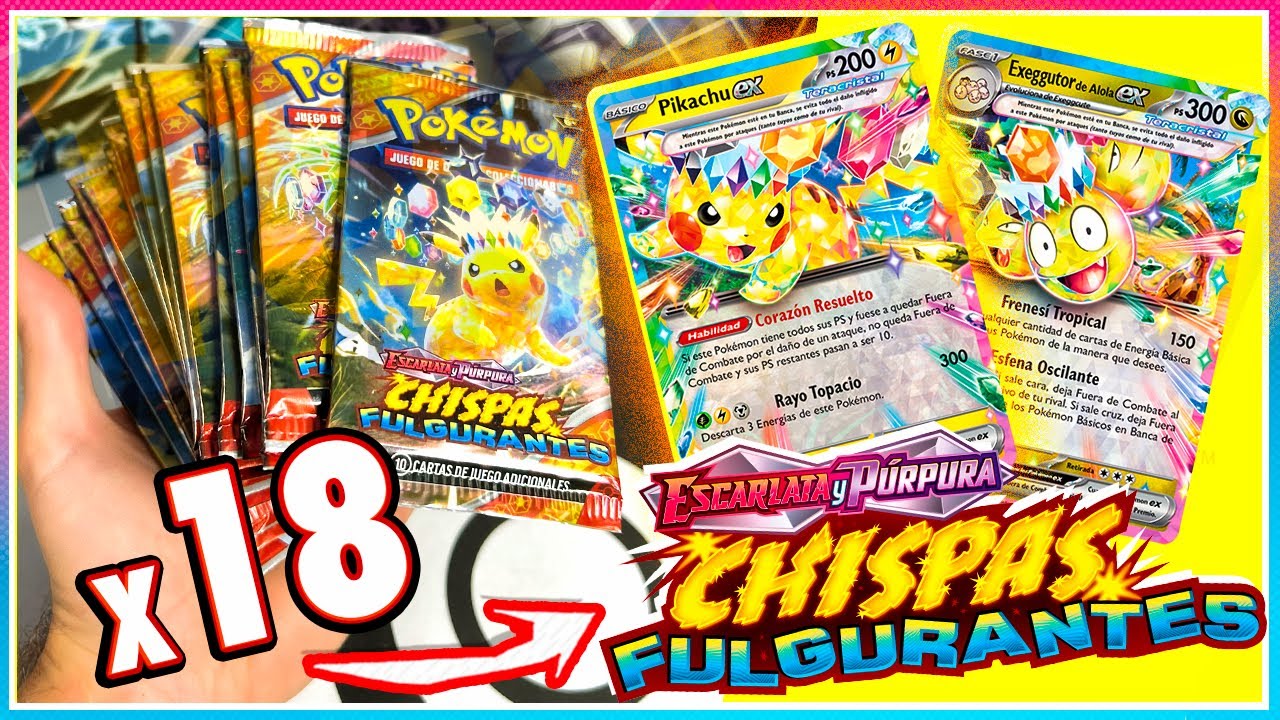 Cartas Pokemon Chispas Fulgurantes Booster Box UNBOXING 18 SOBRES POKEMON en Pe Toys