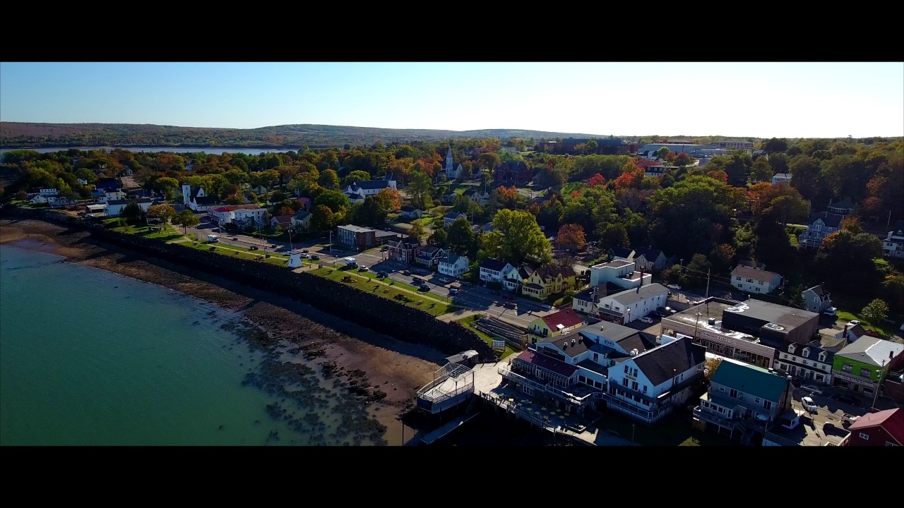 Aerial of Digby, Nova Scotia in 4K Ultra HD.