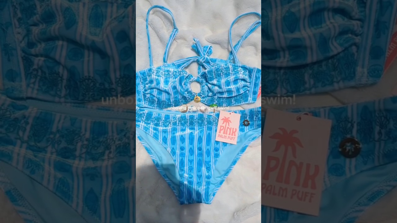 pink palm puff swimwear! @pinkpalmpuff #preppy #summer #pinkpalmpuff #beach #unboxing