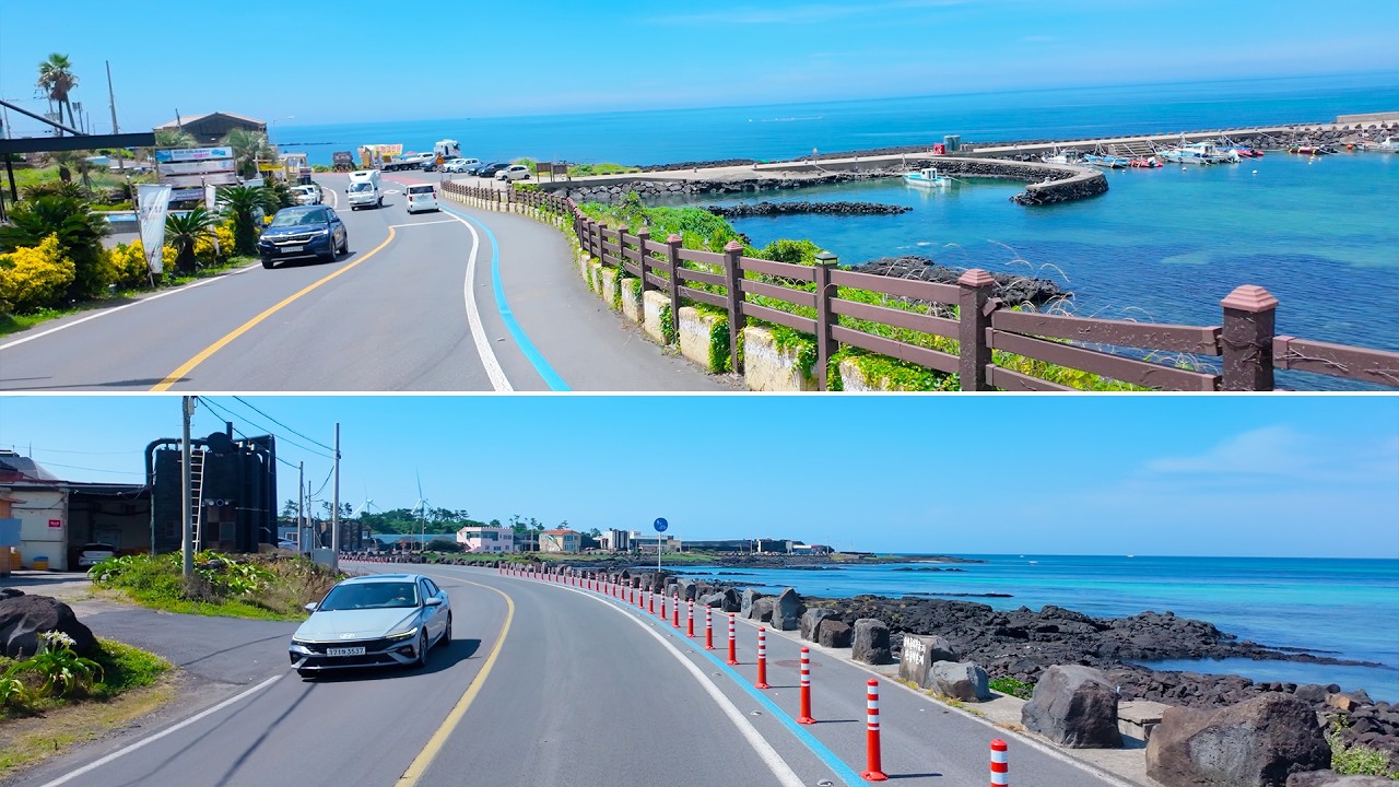 [4K] Успокаивающая поездка по побережью Чеджу: Расслабляющий фон для работы и отдыха