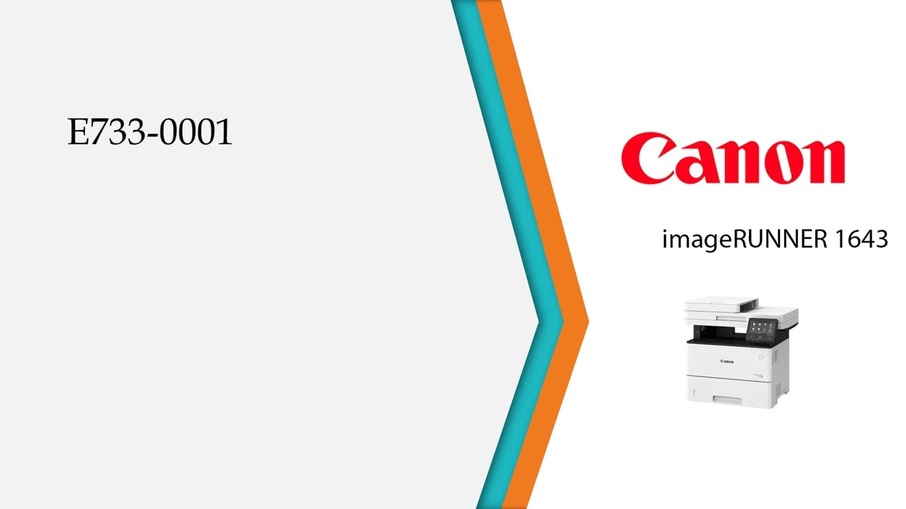 Canon ir 1643 error code e733 (E733-0001)
