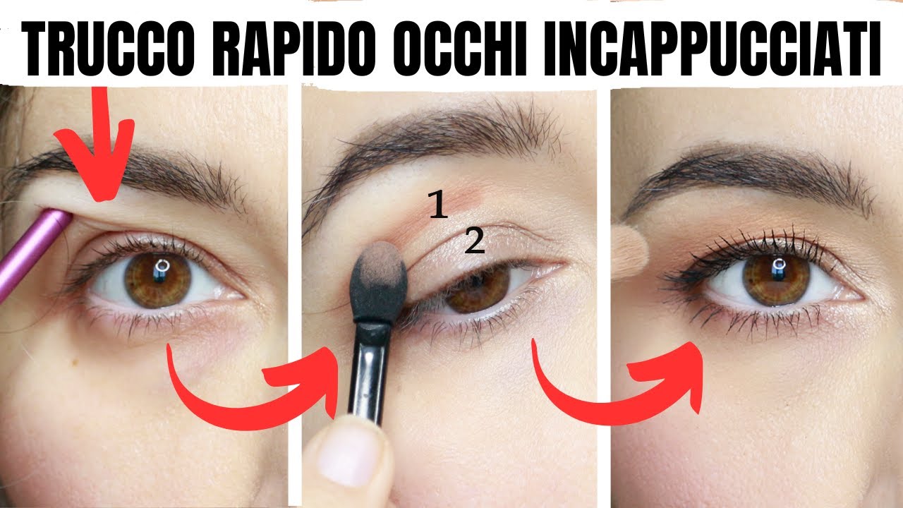 Trucco occhi incappucciati semplice e rapido.