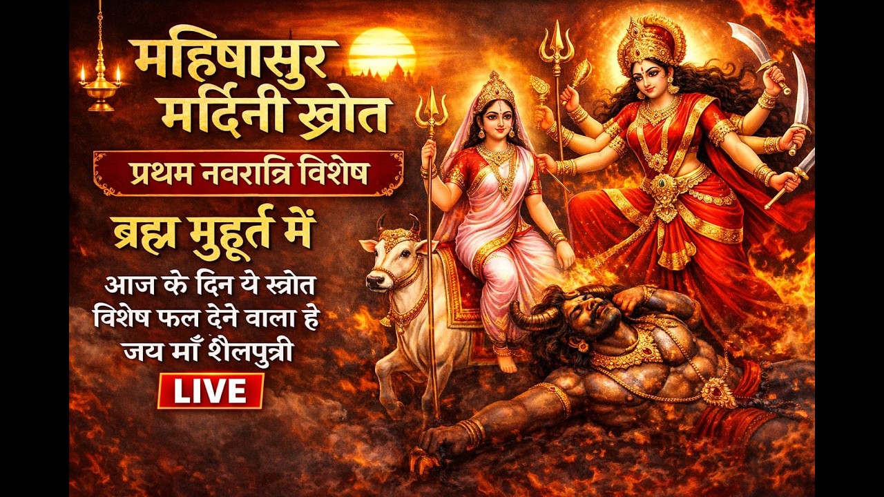 प्रथम नवरात्रि ब्रह्म मुहूर्त LIVE | महिषासुर मर्दिनी पाठ | आज के दिन विशेष फल | जय माँ शैलपुत्री