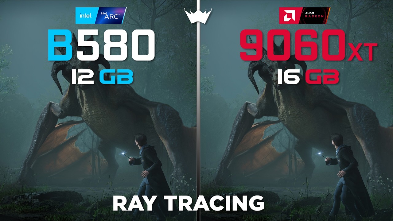 ARC B580 12GB vs RX 9060XT 16 GB | Ray Tracing Test | 1080P