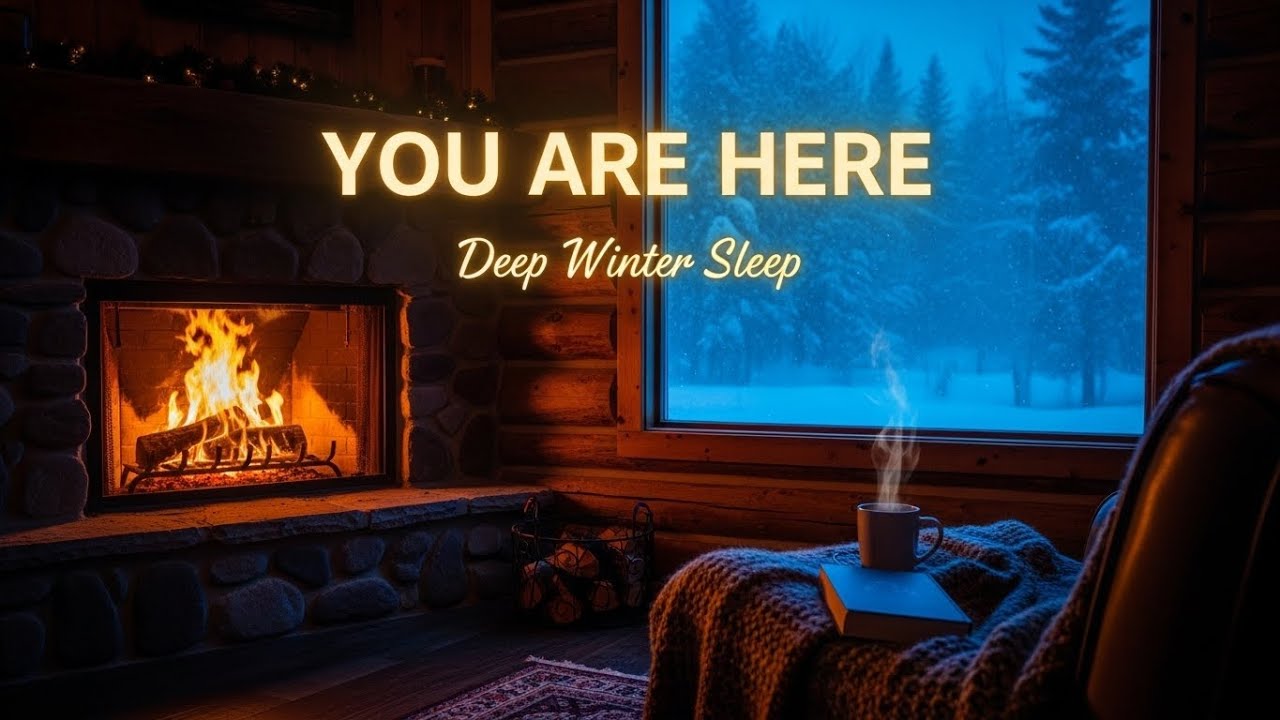 The Winter Cabin | Deep Sleep Story for Insomnia & Anxiety | Blizzard & Crackling Fire