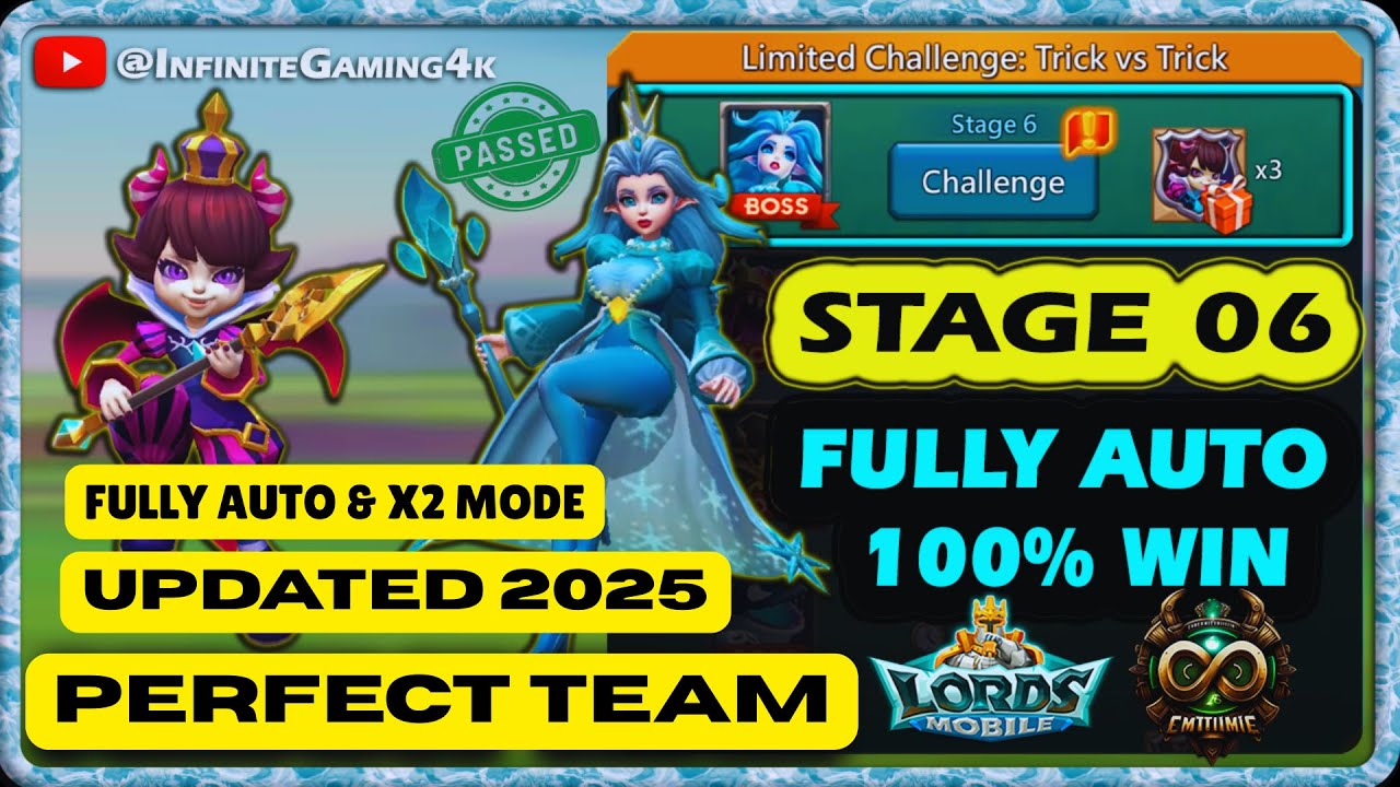 Lords Mobile Limited Challenge Trick vs Trick Stage 6 Fully Auto| Petite Devil Stage 6 Auto 2025