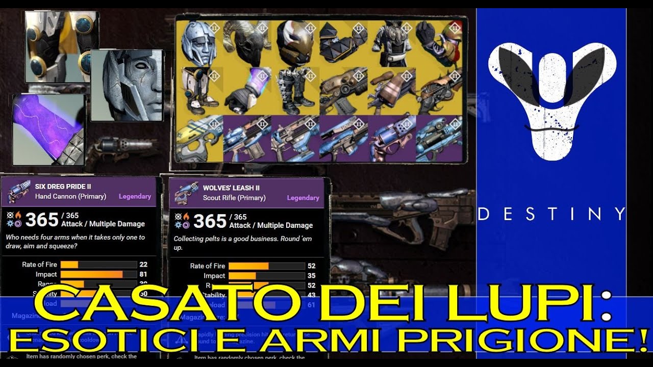 Destiny: Tutte le NUOVE ESOTICHE (Armi Primarie Prigione ELEMENTALI?)