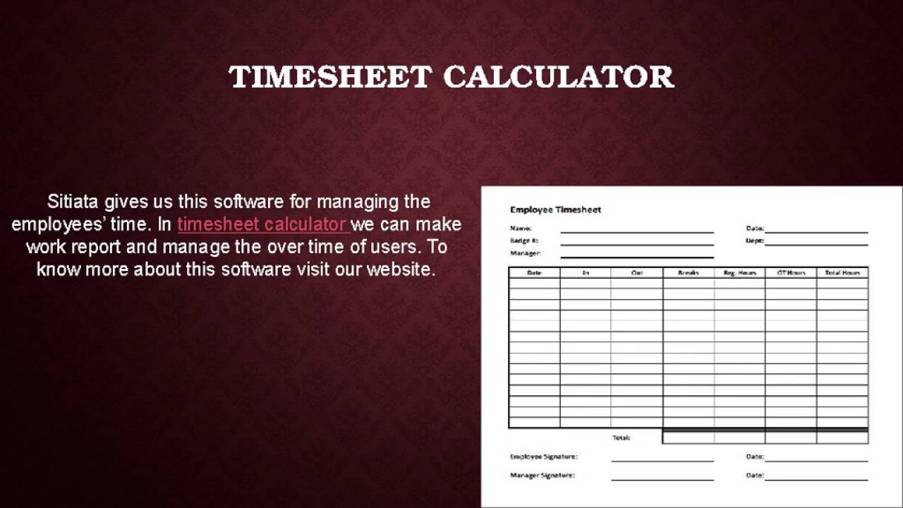 Timesheet calculator