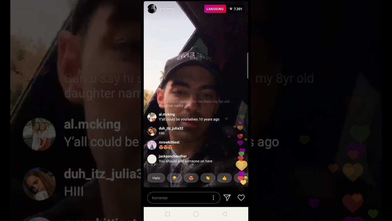 Joejonas Live streaming on Instagram at 21 October 2019 1/2
