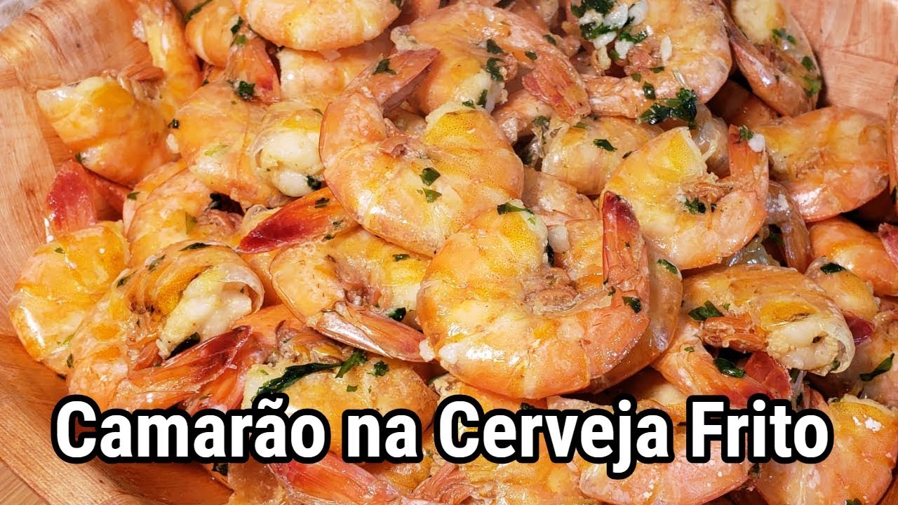 Camarão na Cerveja Frito, excelente tira gosto.