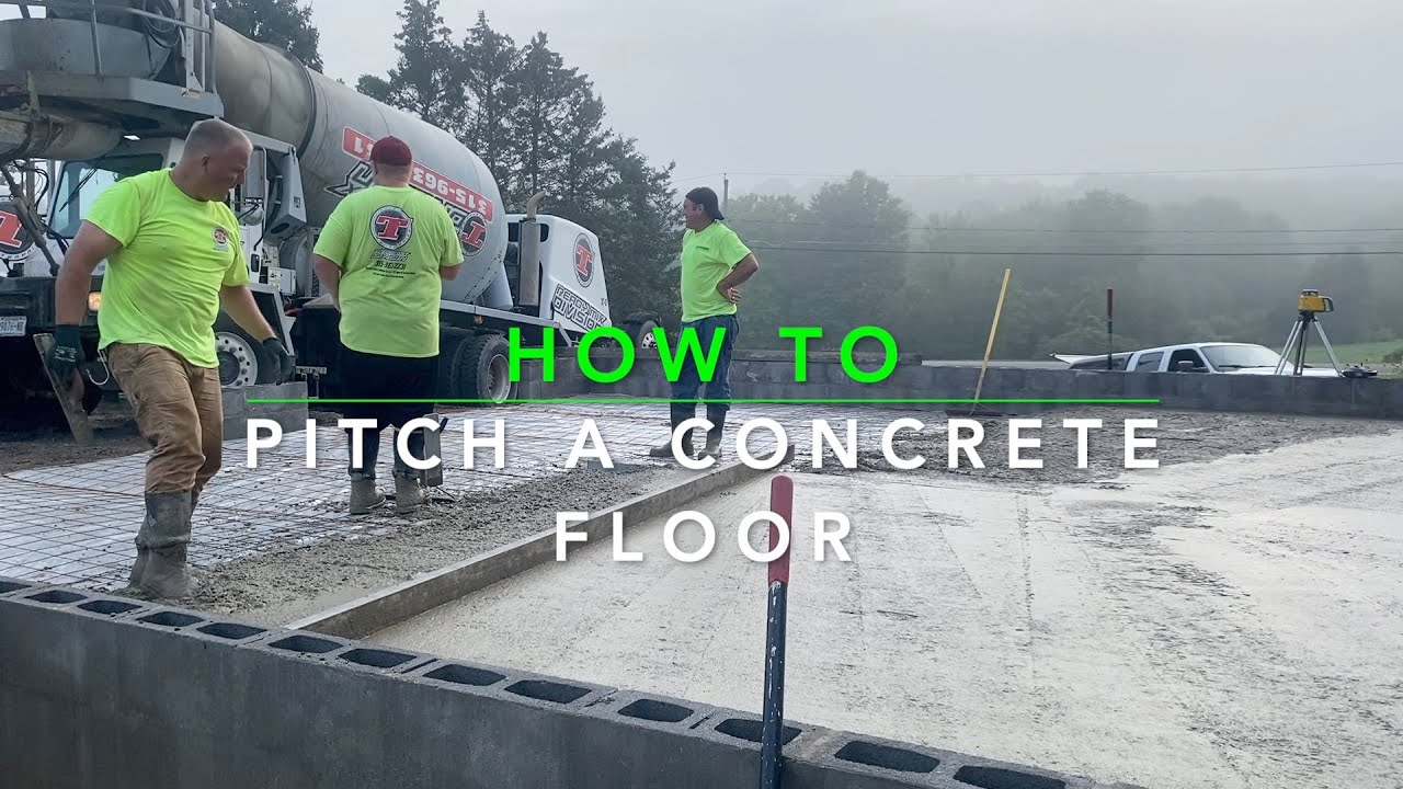 How to pitch a concrete floor to a trench drain