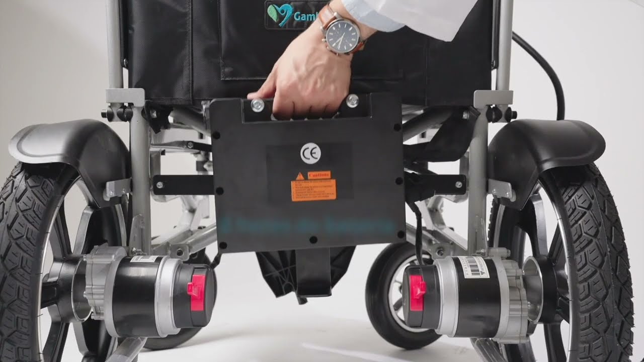 Silla de Ruedas Eléctrica Todo Terreno De Acero Ancha Plegable Para Adulto Gambimedic