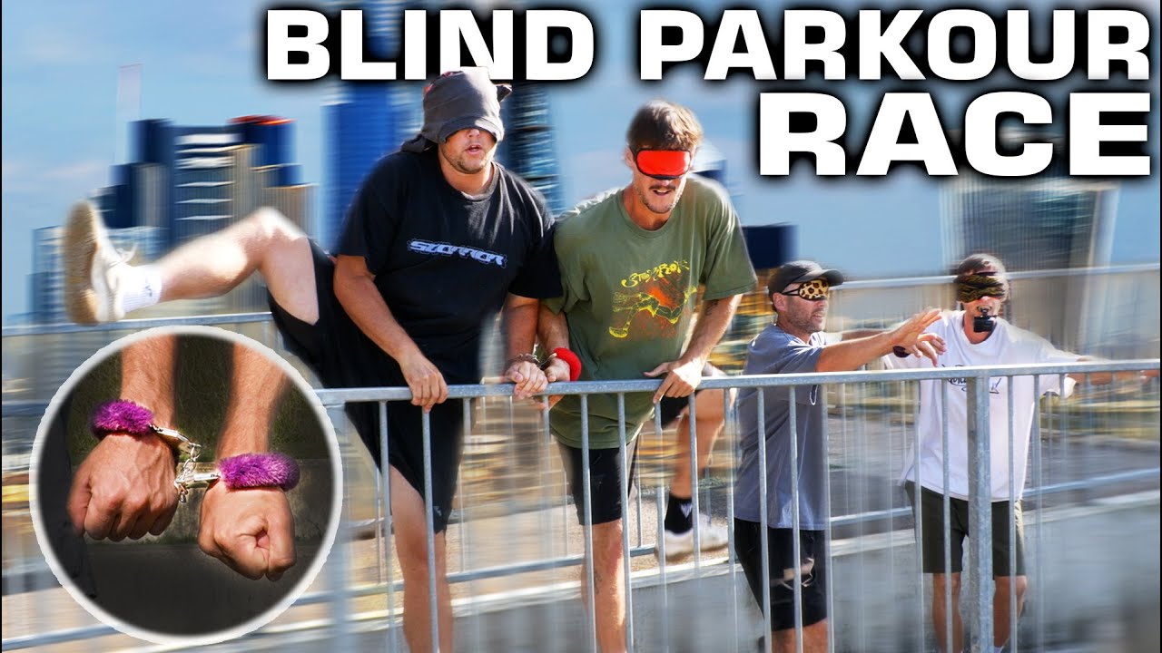HANDCUFFED and BLINDFOLDED Parkour race 🏁