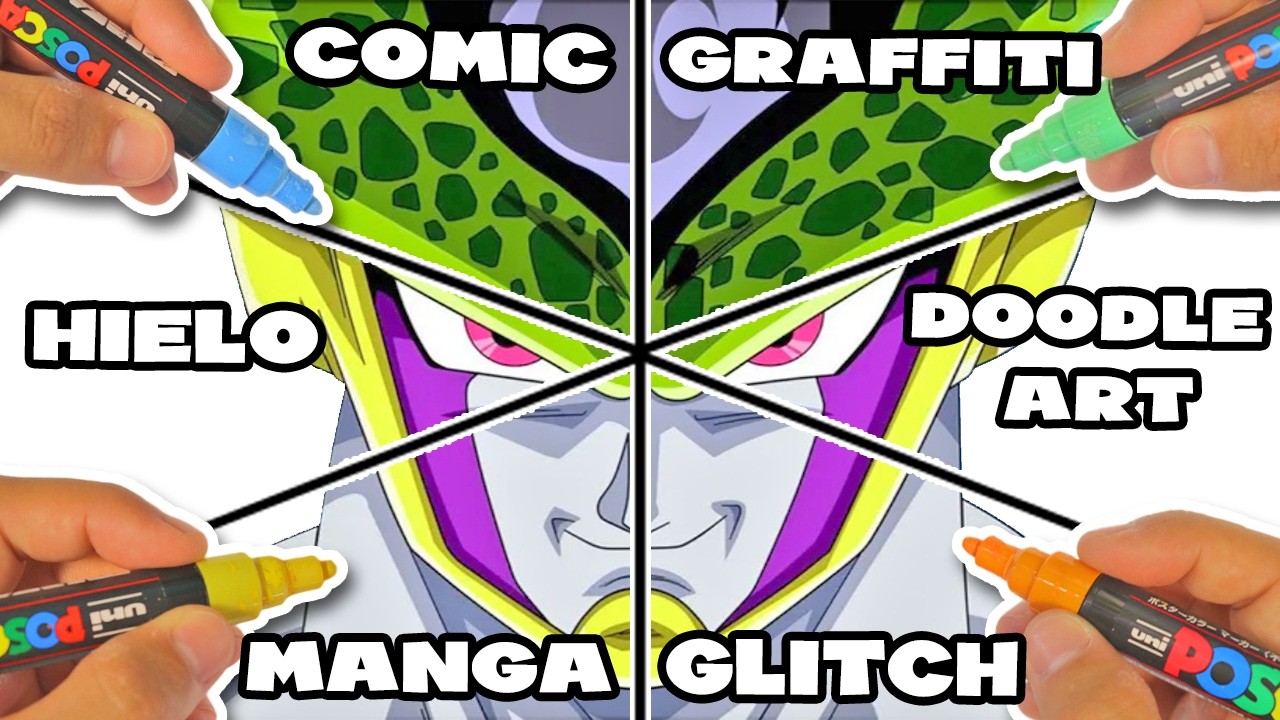 Un Dibujo, ¡PERO EN 6 ESTILOS de Arte DIFERENTES! Perfect Cell