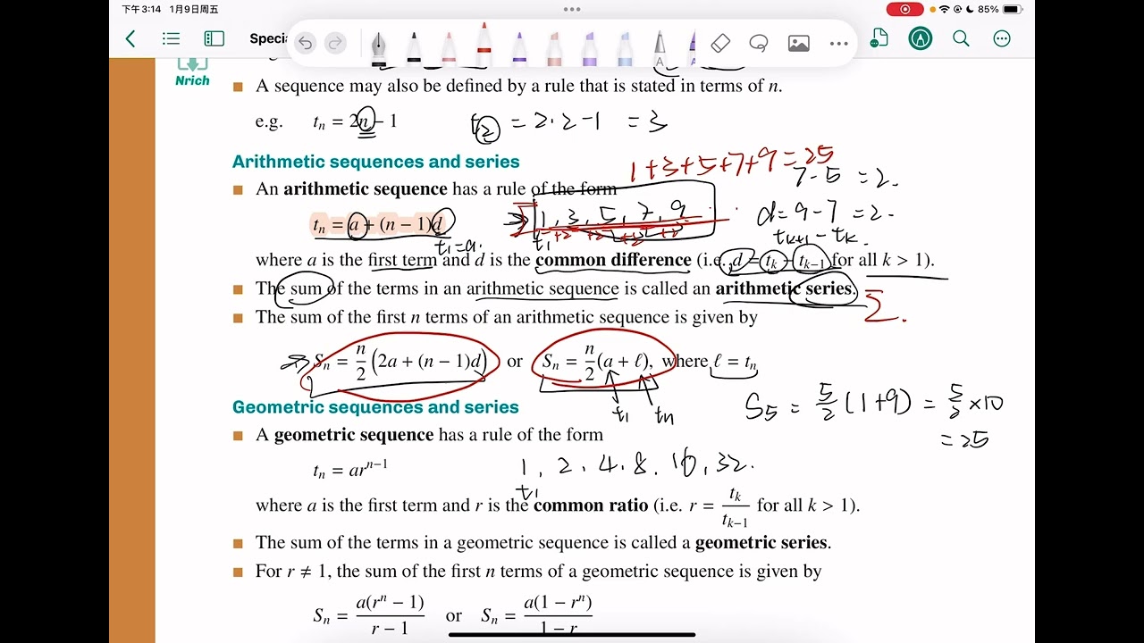 Specialist math unit 1&2 chapter 3 summary 