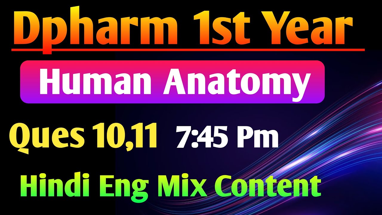 Human Anatomy most important Question in hindi|| Dpharm 1st year in Hindi