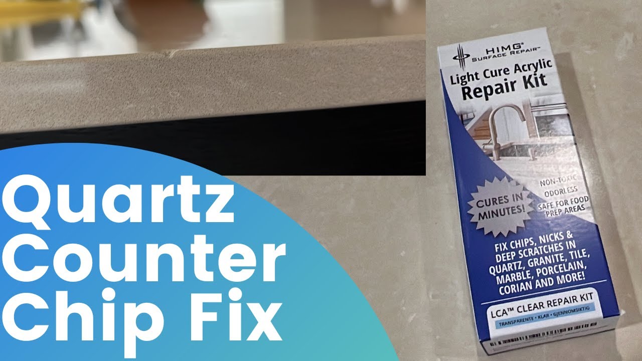 Fixing Quartz Countertop Chip with HIMG Surface Repair LCA Clear Repair Kit