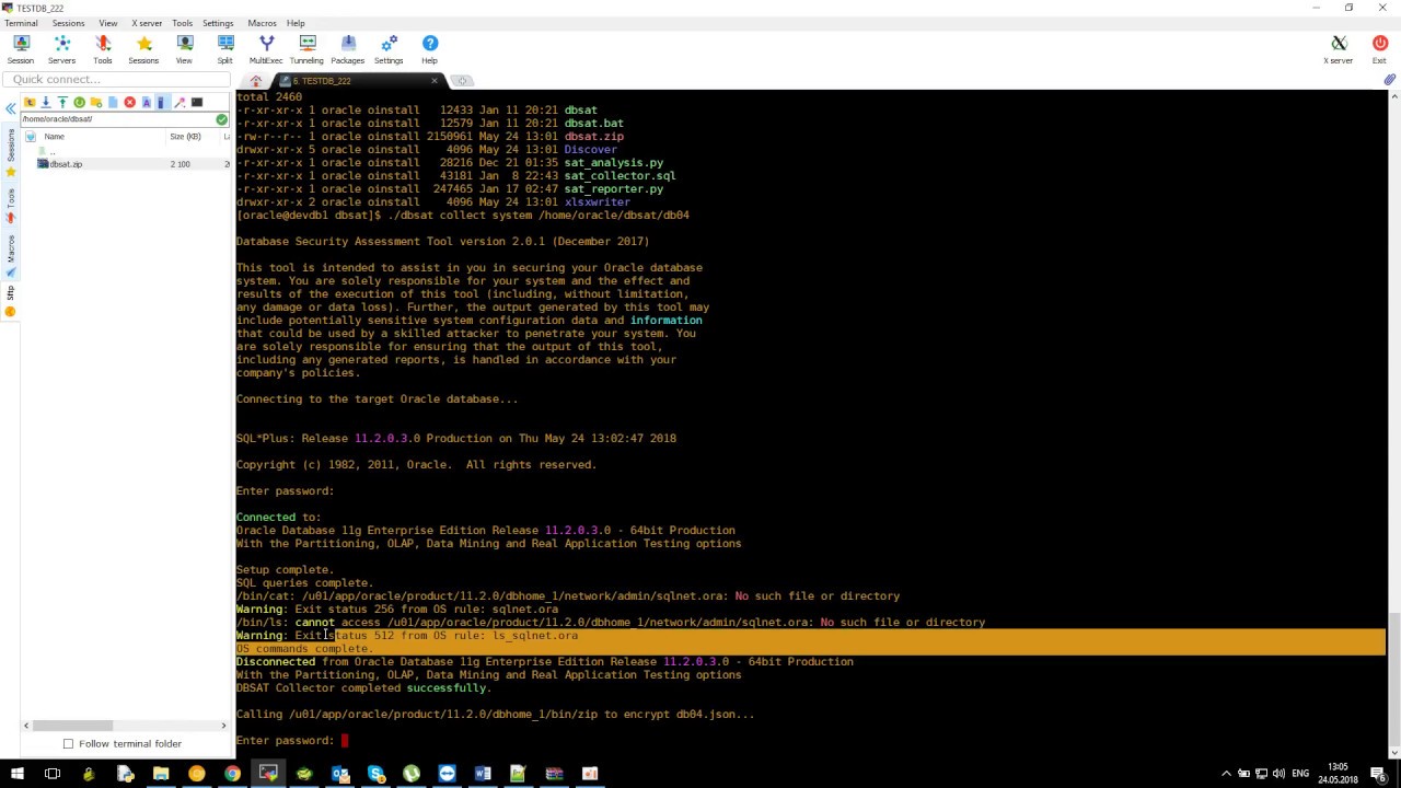 Oracle Database Security Assesment Tool (DBSAT) Installation