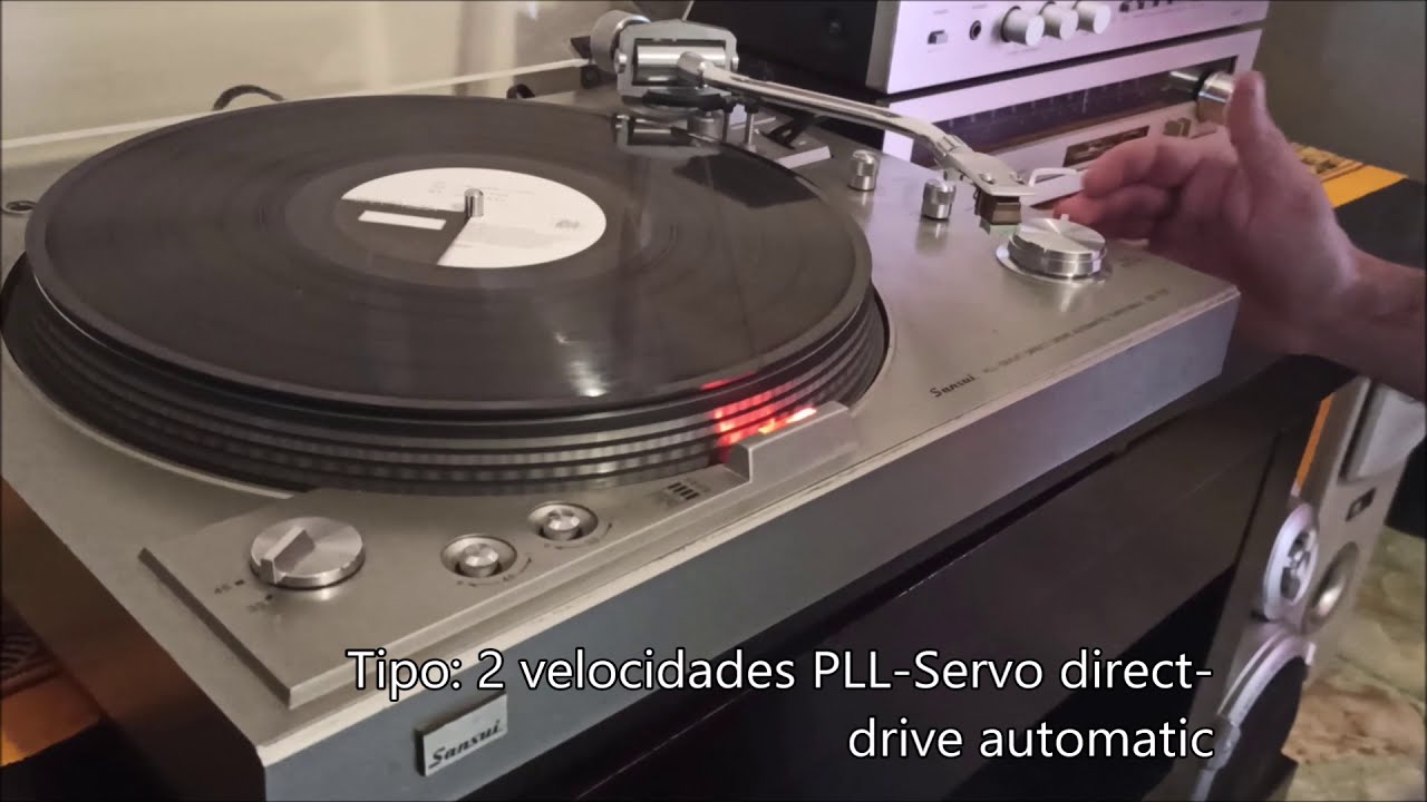 Bandeja giradiscos Sansui sr737 con Shure m70c prueba r&aacute;pida!