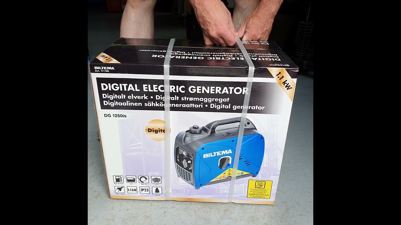 Unboxing Biltema Elverk - Digital Electric Generator DG 1250is