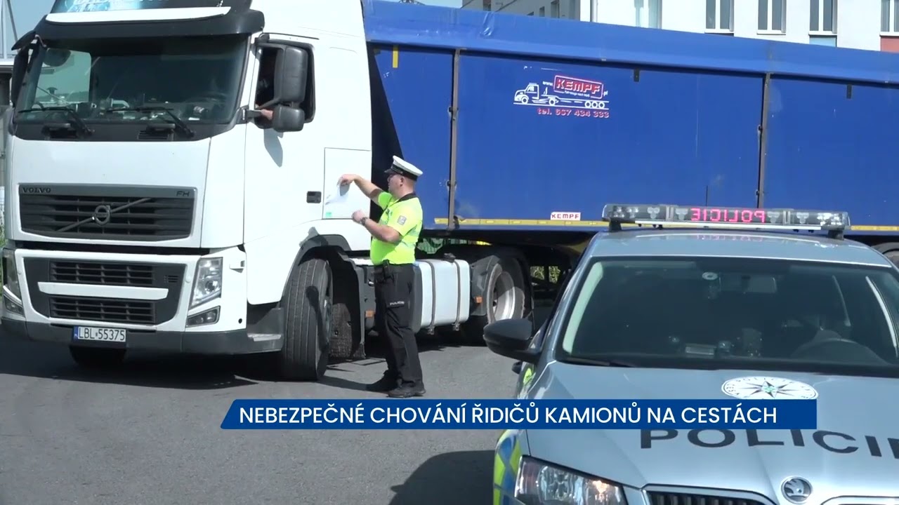Nebezpečné chování řidičů kamionů na cestách