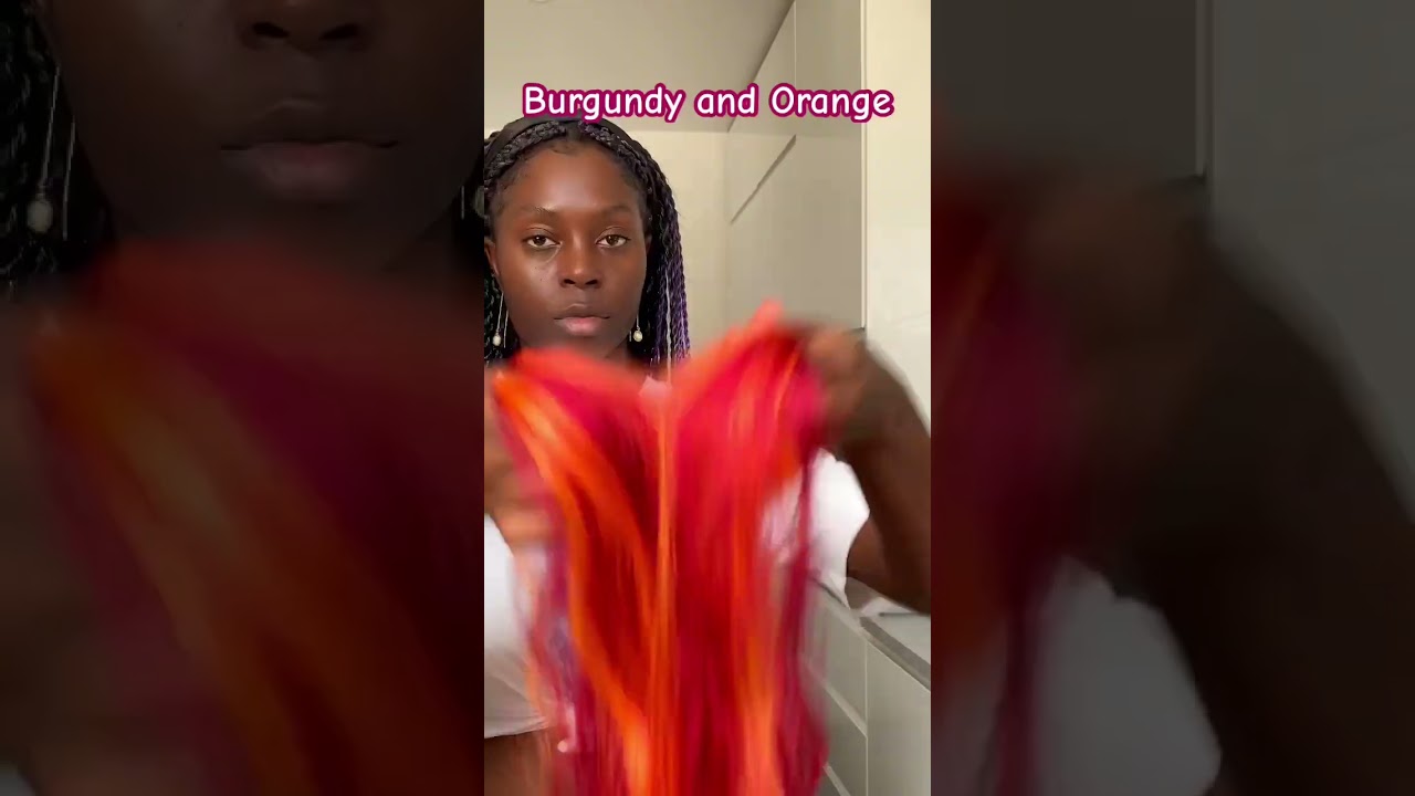 Braiding hair blend | Burgundy &hearts;️ & Orange 🍊