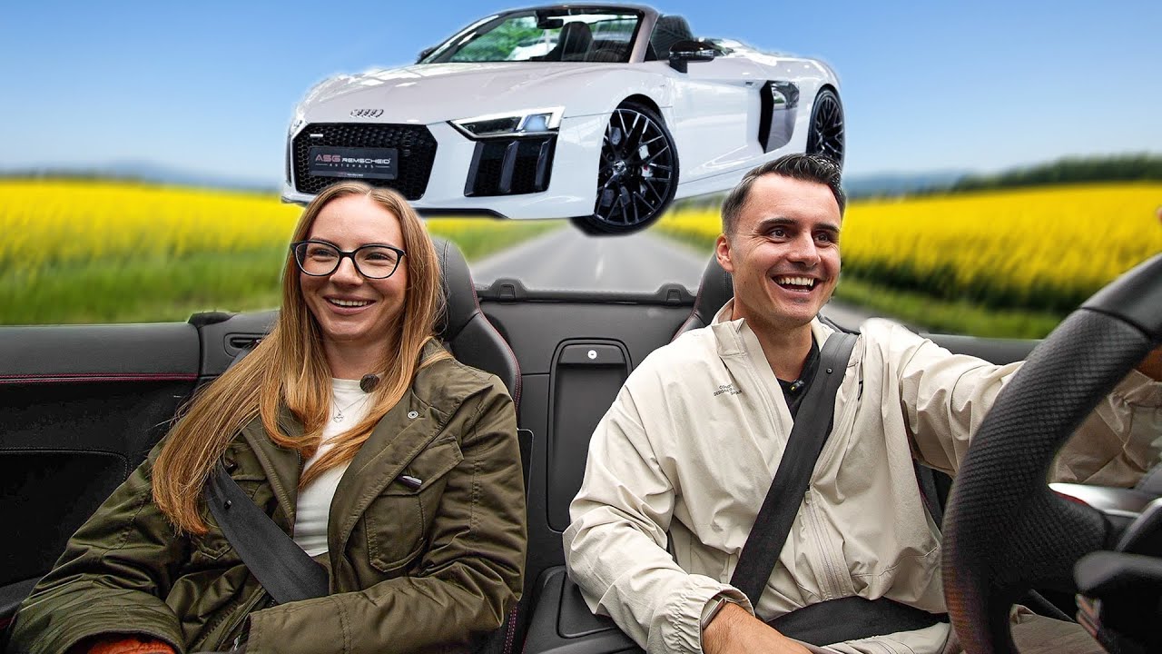 Sophia und ich fahren den R8 Spyder Probe - wird es dieses Auto?