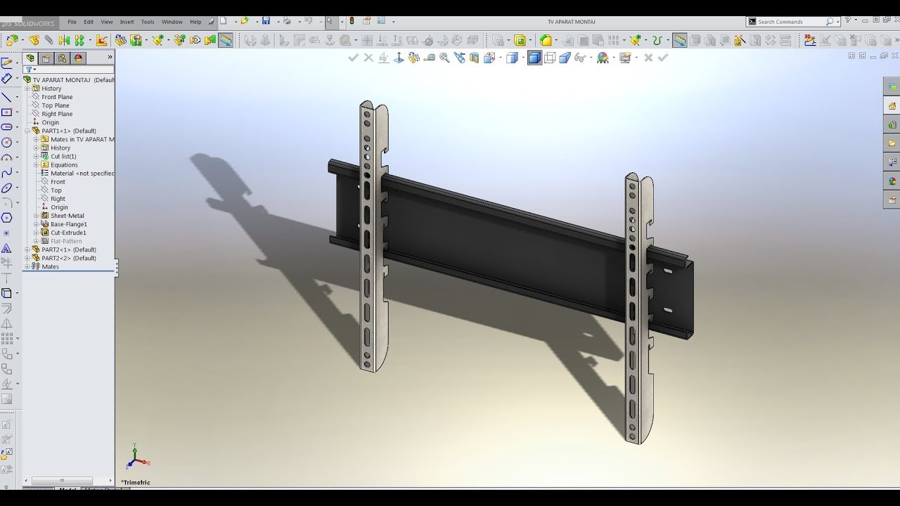 SolidWorks | Sac Levha ile TV Tutturma Aparat Tasarımı