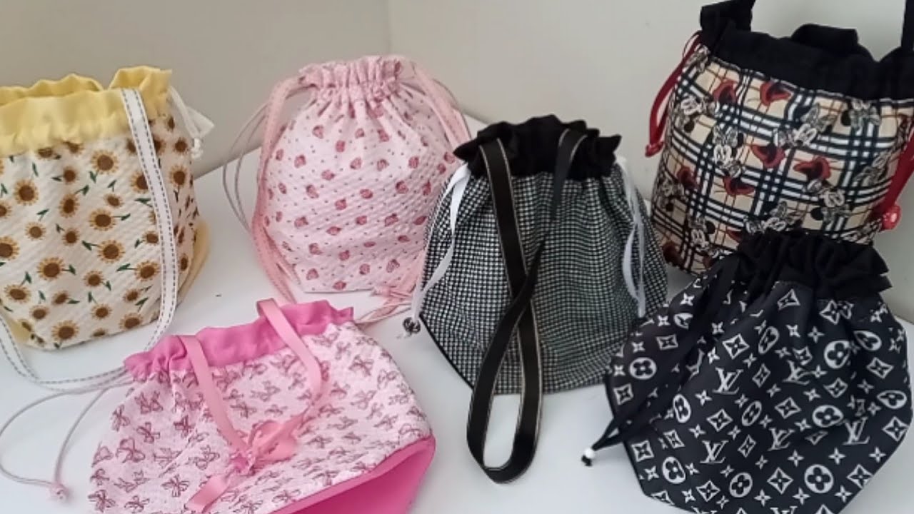 Costura fácil/ Bolsa saco/ ideal pra presentear adultos e crianças fácil de FAZER/ tutorial completo