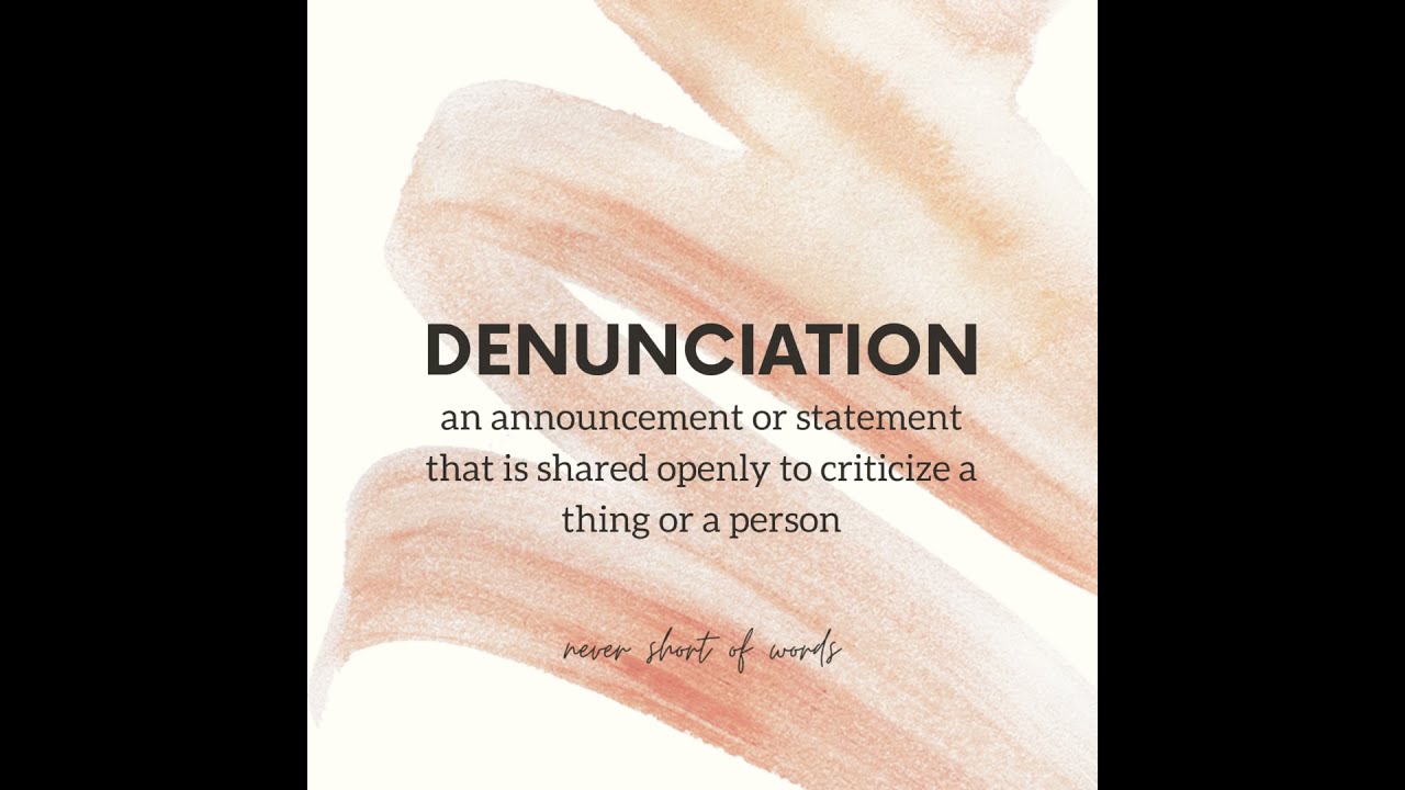 Denunciation. English Words for a better Vocabulary. How to Pronounce. #Shorts