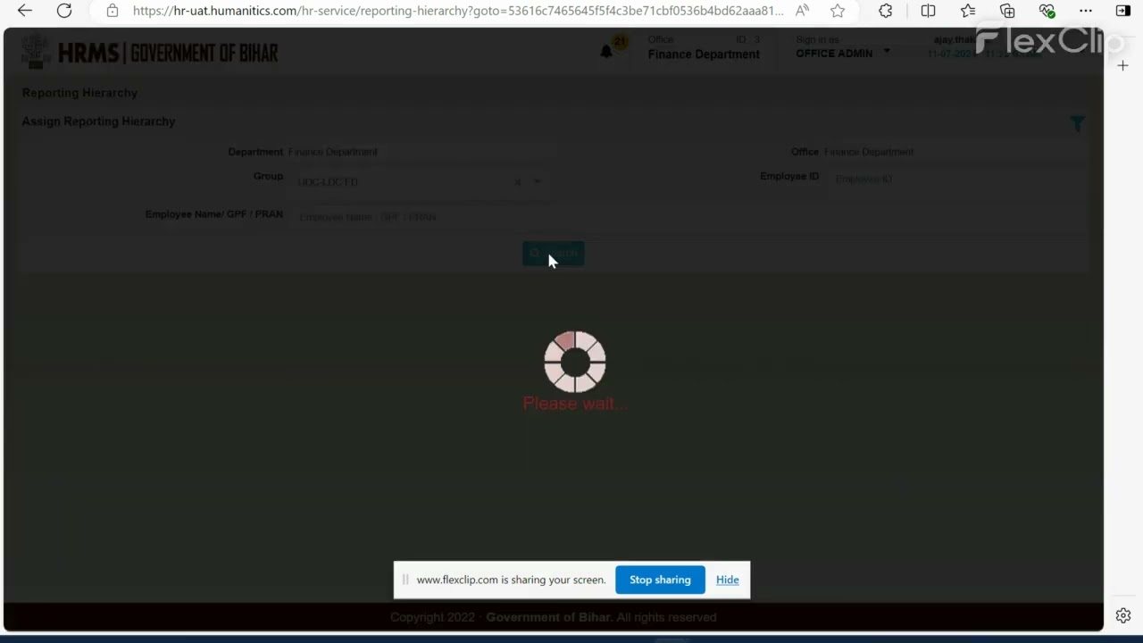 BIHAR HRMS - Setting up of Reporting Hierarchy