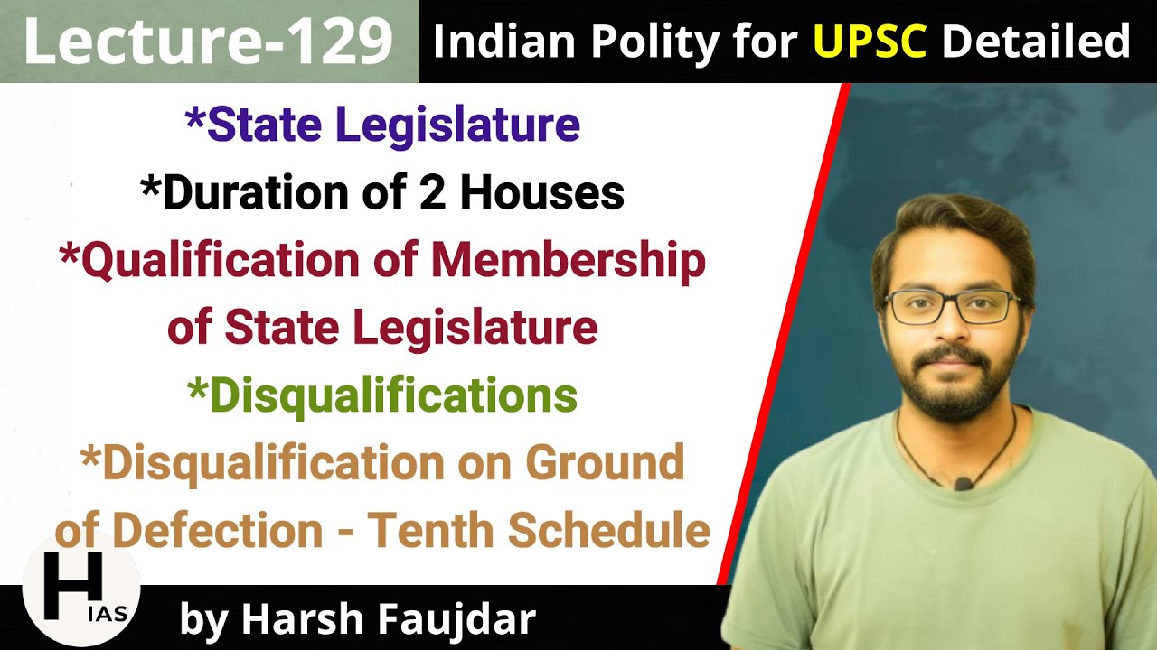L129: Qualifications & Disqualifications for Membership of State Legislature |Indian Polity for UPSC