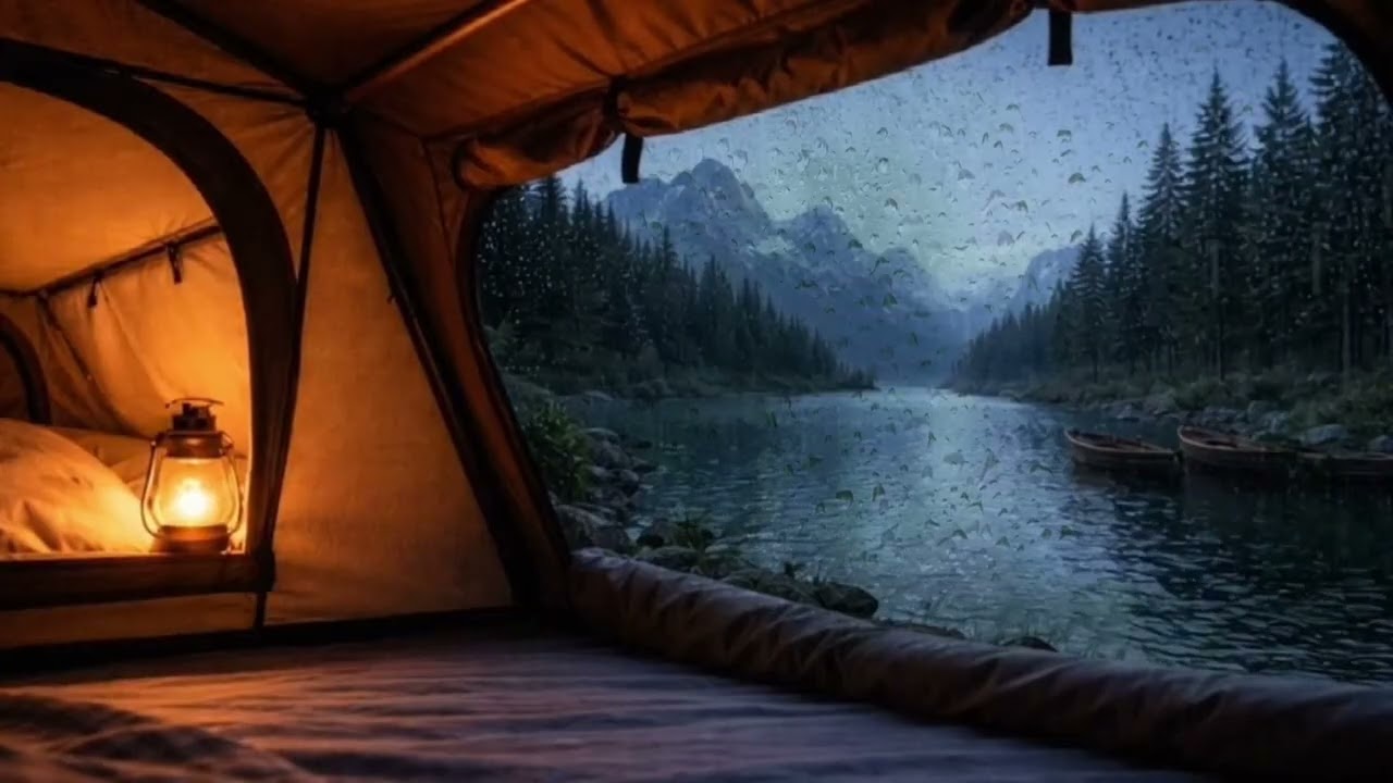 Cozy Sleep by a Rainy Lake • Camping in the Wilderness • Tent Ambience ASMR
