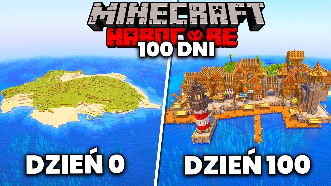 Przetrwaliśmy 100 DNI w MINECRAFT HARDCORE na BEZLUDNEJ WYSPIE!