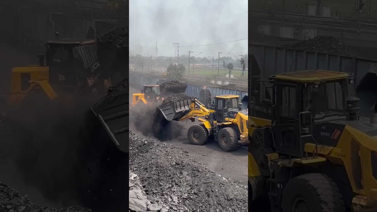 TRAIN MA COAL LOADING COMPETITION VIDEOS LIUGONG    5 TONS AND JCB 3.5 TONS WHEEL LOADER #viral #jcb