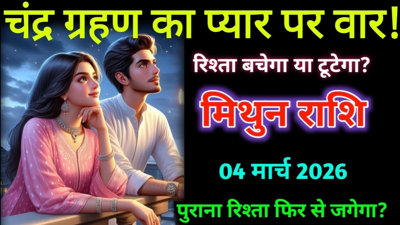 मिथुन लव राशि। 03 मार्च 2026| चन्द्र ग्रहण का प्यार पर वार| Mithun Rashifal |