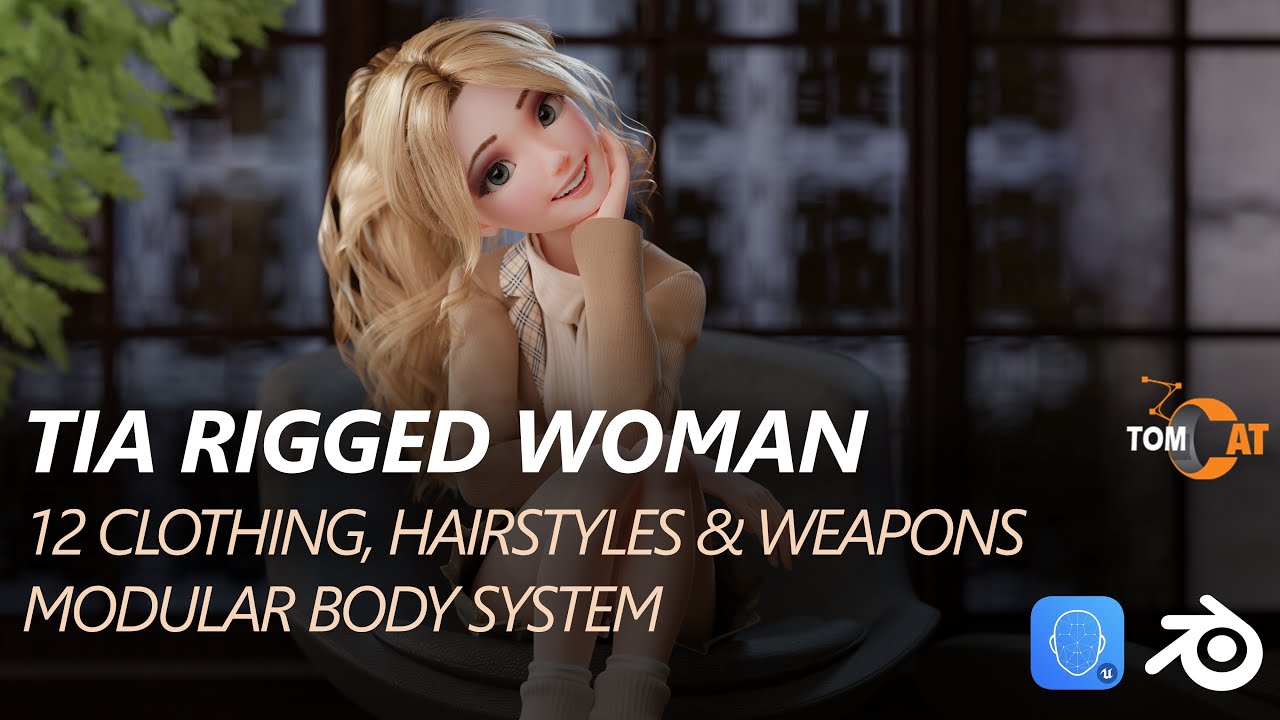 Tia Rigged Woman for Blender Walkthrough
