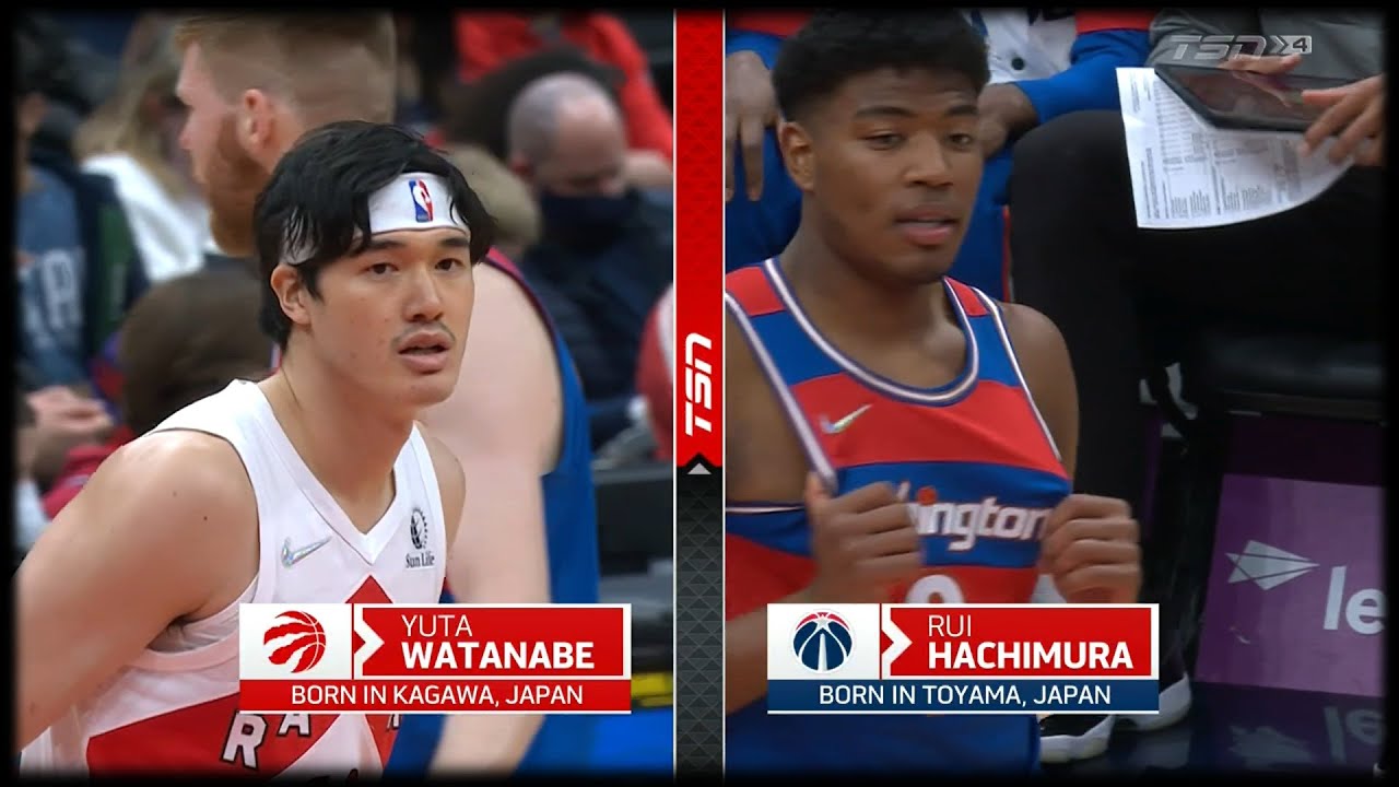 Yuta Watanabe x Rui Hachimura BOTH Check into the Game | RAPTORS vs WIZARDS | Jan 21, 2022