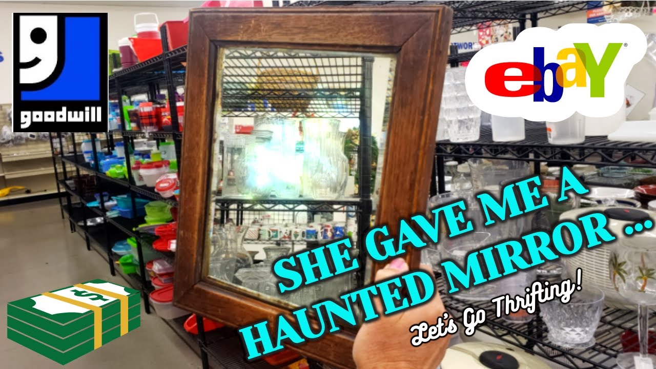 I Bought a HAUNTED MIRROR at GOODWILL / THRIFT WITH ME for Ebay Resale /Thrifting Vegas BOOTH UPDATE