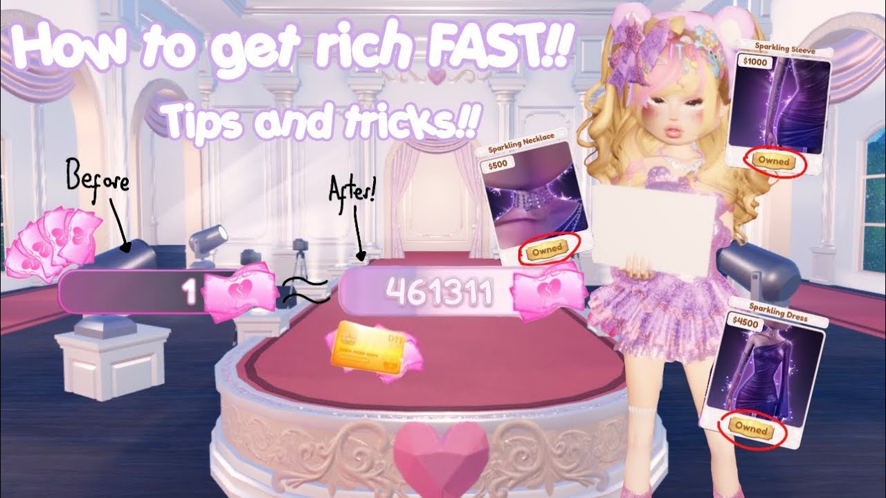 How to get rich *FAST* in Dress To Impress!! Tips and tricks of money grinding and collecting cash!!