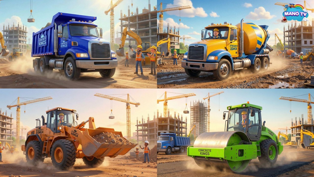 Munkag&eacute;pek gyerekeknek!  Fejlesztő mese gyerekeknek a munkag&eacute;pek sz&iacute;nes vil&aacute;g&aacute;r&oacute;l #truck #excavator